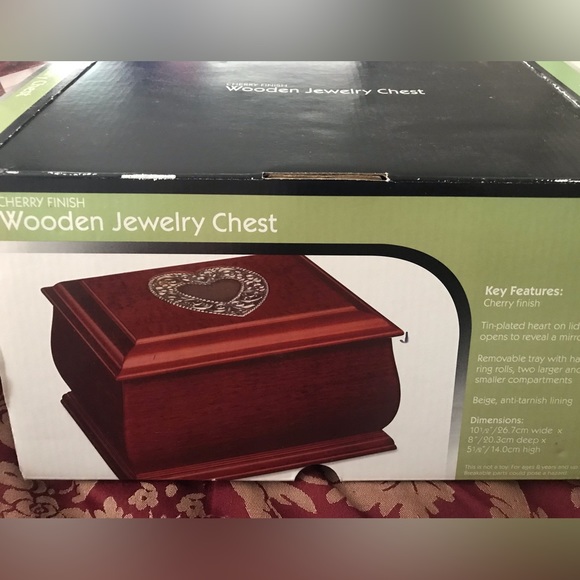 Cherry Wood Finished Jewelry Box *Price Firm* - Picture 1 of 8